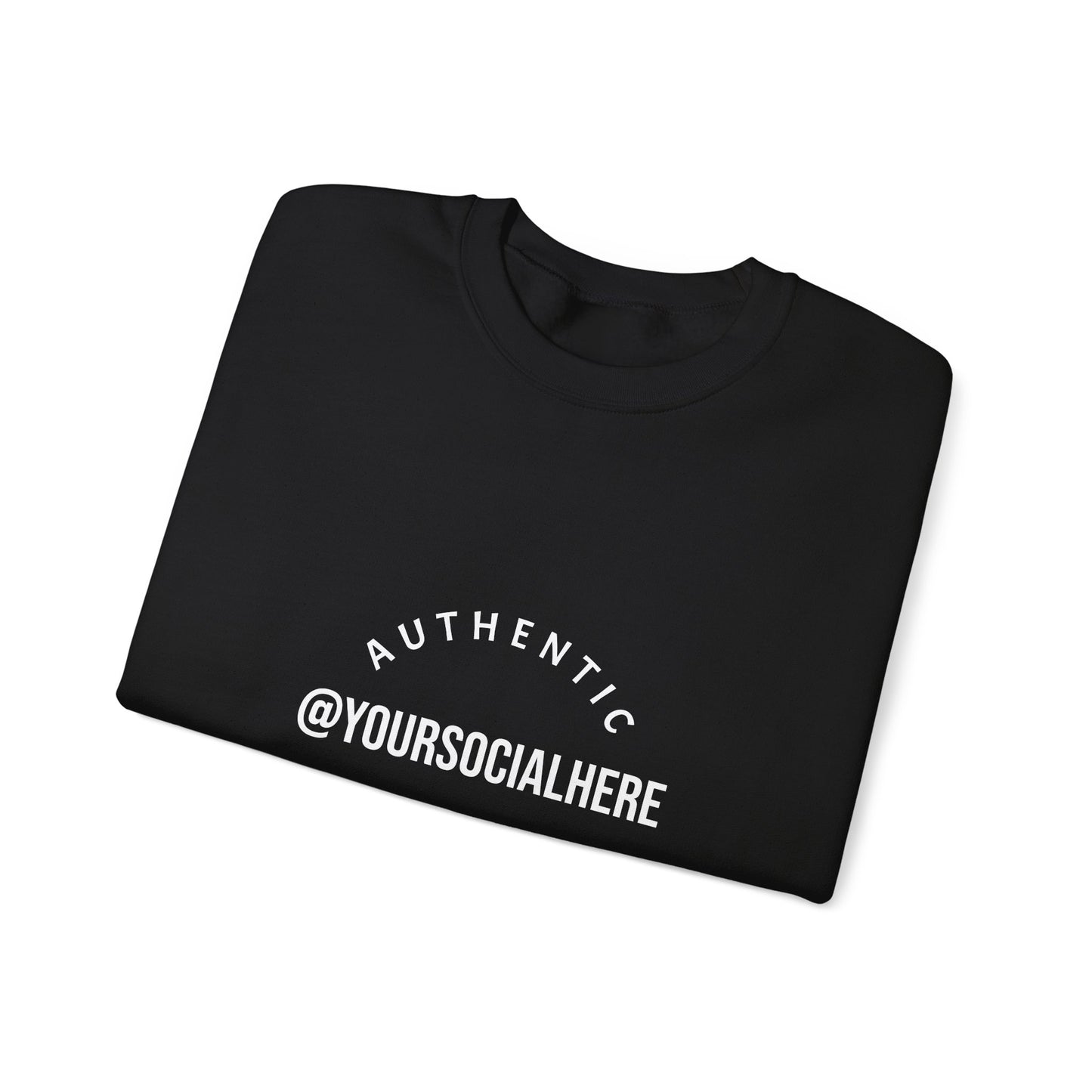 Authentic Nail Artist Crewneck Sweatshirt — Custom @YourSocialHere Logo